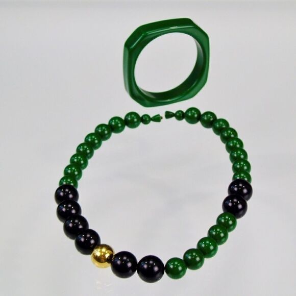 Vintage Choker Necklace Bangle Bracelet Set - Picture 6 of 7